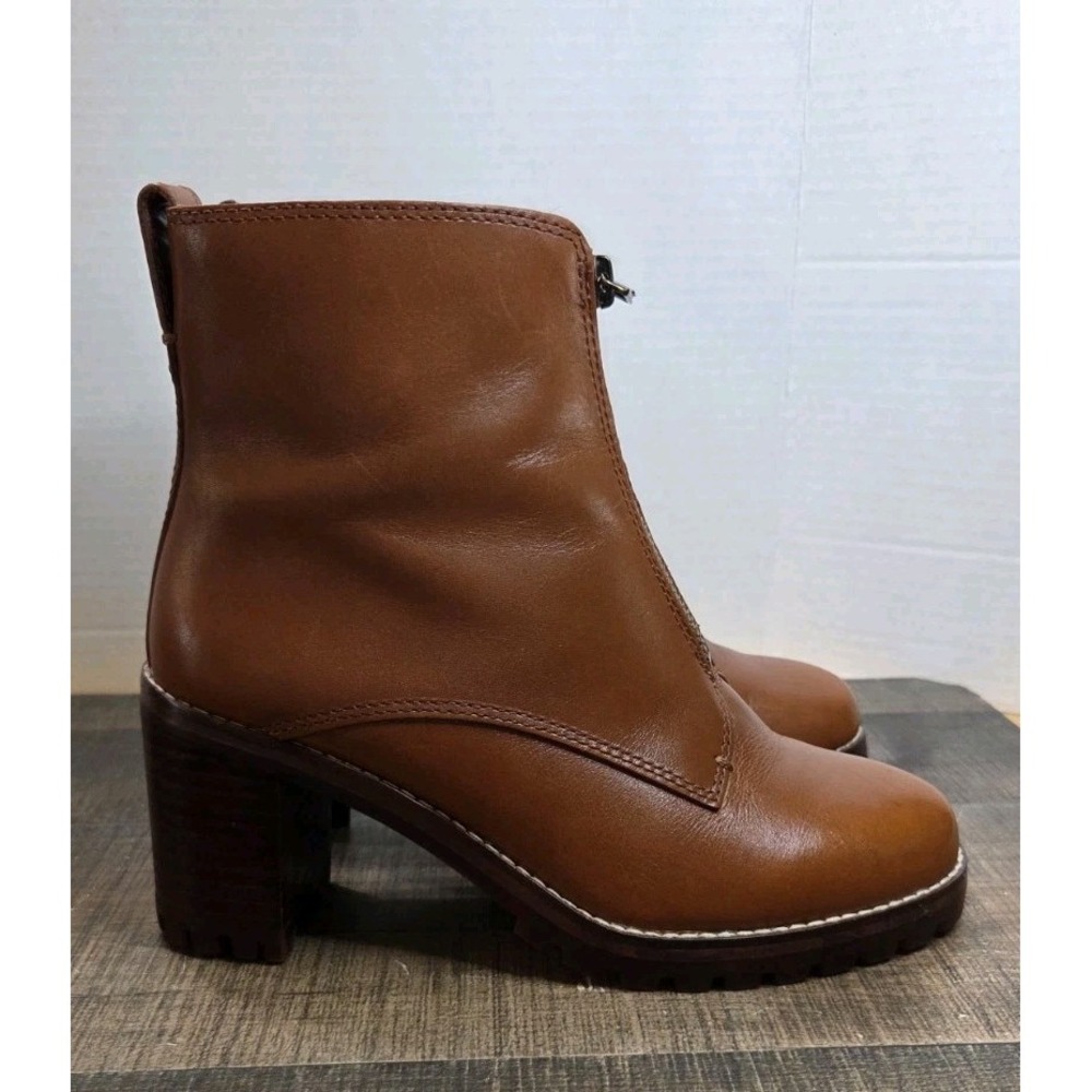 Madewell Women's The Alyce Zip-Front Lugsole Boot Size 6 NA976 Dried Maple